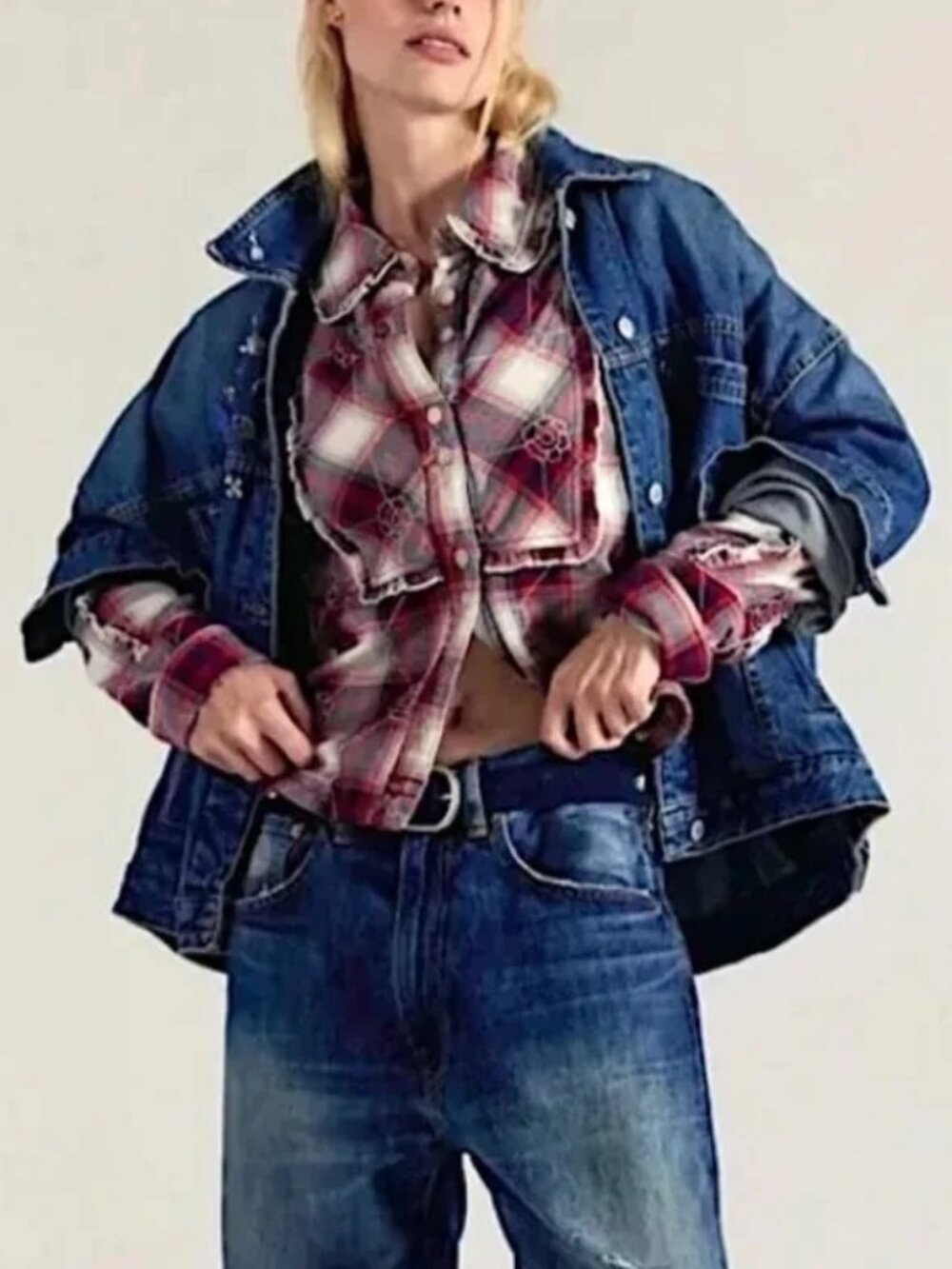 NWOT Free People Georgia Plaid Shirt - Picture 2 of 8
